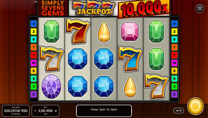 สล็อต Simply Sevens Gems